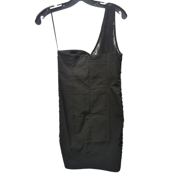 Asos Mixed Media Sequin Lace One shoulder Mini Club Prom Formal Dress 8 - Picture 7 of 12